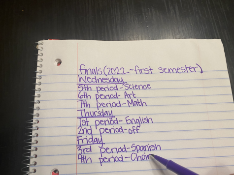 Many students write out their schedules for finals week in an effort to prepare for what is to come.