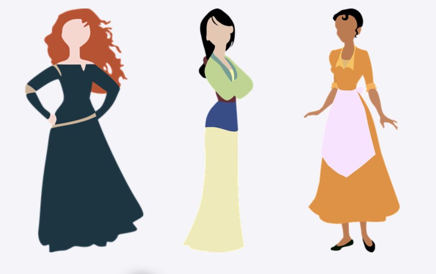 The image above shows the diversity of Disney princesses throughout the years. 