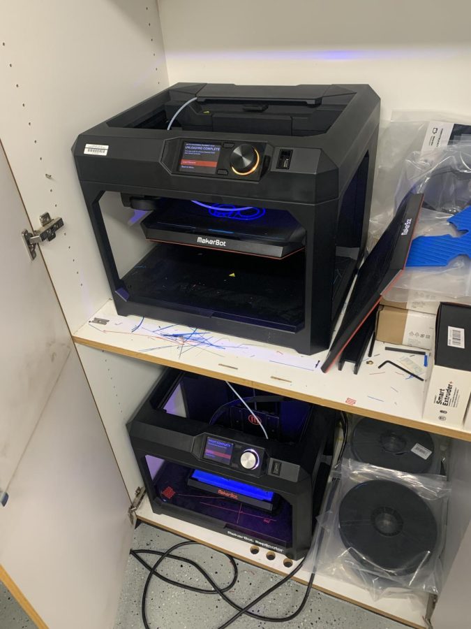 One of PV’s 3D printers in the engineering room.