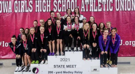 Pleasant Valley girls 200-yard Medley Relay places 6th at the 2021 IGHSAU state meet. 