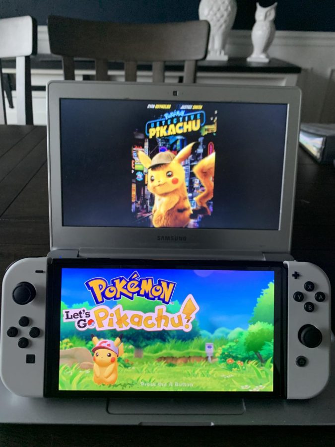 The Pokémon game Lets go Pikachu is compared to its movie adaptation Detective Pikachu. 