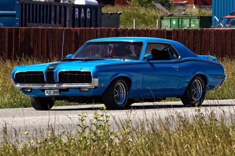 The Mercury Cougar (1970 Eliminator trim pictured above) was a close counterpart to the Ford Mustang. 