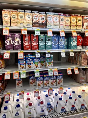 Local grocery stores now offer various types of milk including dairy and plant-based milks.