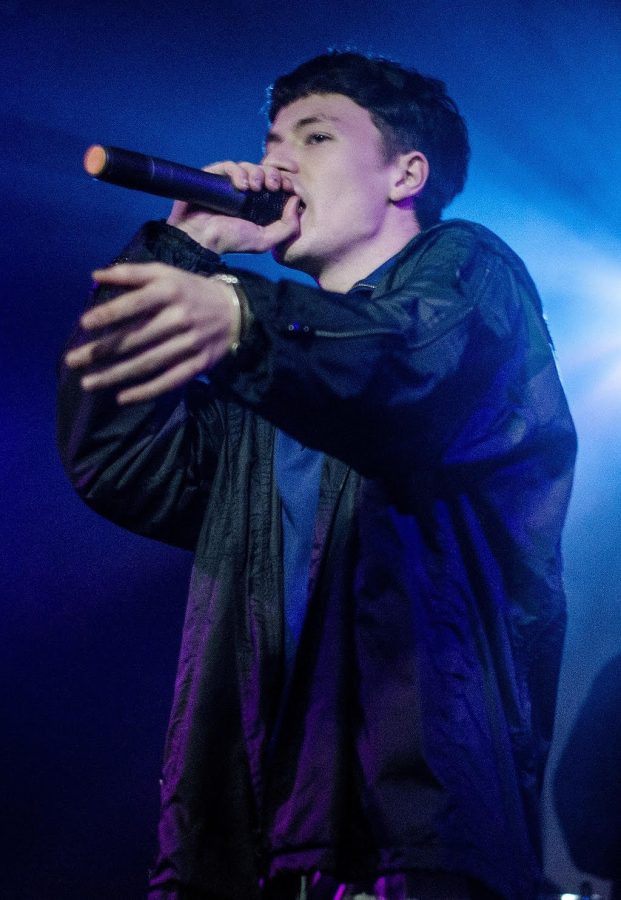 Swedish artist Bladee performs at a concert in 2016. 