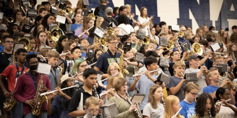 Pleasant Valley High School Band playing at the pep rally in the gym last friday.
