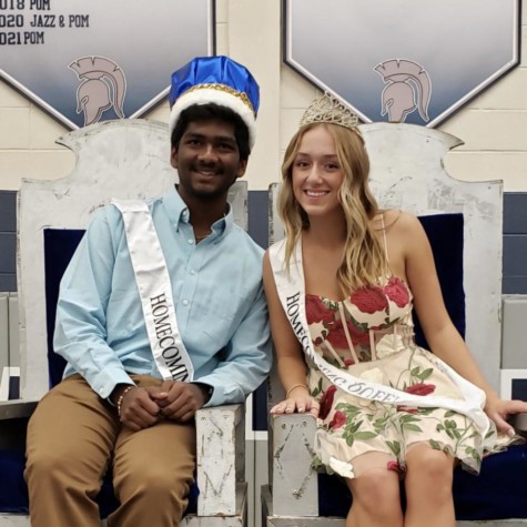 Seniors Kushal Maridu and Josie Kaffenberger are crowned 2022 Homecoming king and queen at the Homecoming assembly on September 16th.