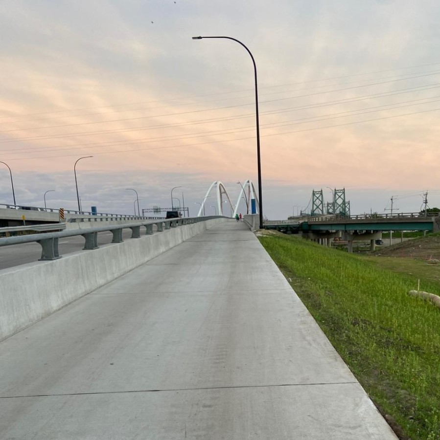 The new I-74 bridge is one of many bridges in the Quad Cities between Iowa and Illinois.
