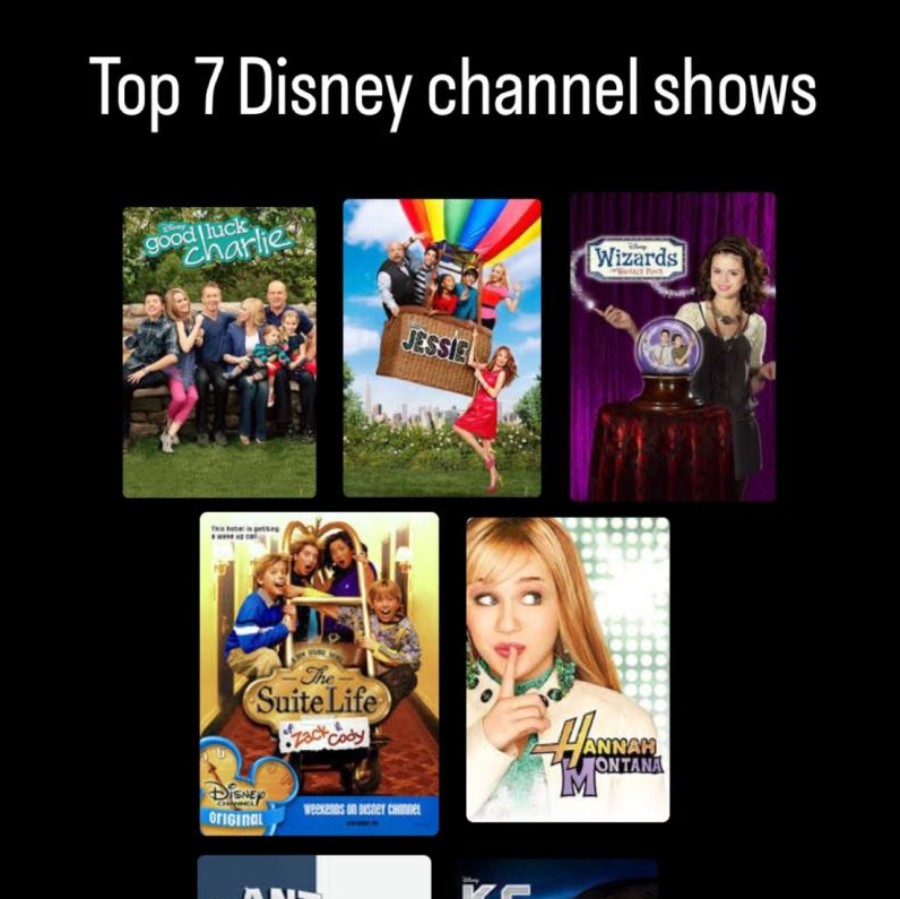 A collage of the top 7 Disney Chanel shows.