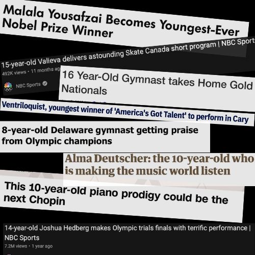  The media’s continuous coverage of youth excellence in sports, academics, and the arts reflects America’s obsession with high-achieving youth.
