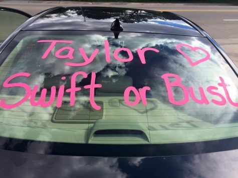 Taylor Swift or Bust written on a car before going to a Taylor Swift Concert.