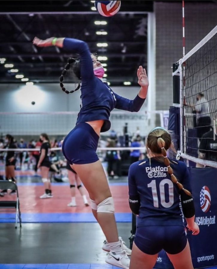 Olivia+Rogers+playing+for+her+club+volleyball+team%2C+Platform+Elite+one+last+time+before+moving+on+to+her+future%2C+discovering+new+hobbies+and+interests.+After+a+lifetime+of+volleyball%2C+her+moving+on+afterwards+gives+other+athletes+hope.+%0A