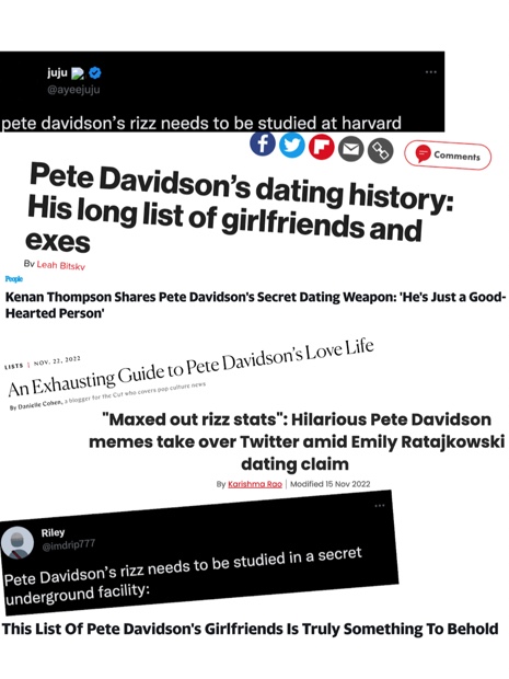 Social media and news outlets have responded to Pete Davidson’s long dating history of celebrities. 
