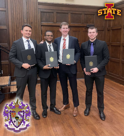 Noah Streeter, pictured on farthest to the right, at an SAE chartering ceremony. Streeter received the award, Order of the Phoenix for his outstanding commitment, loyalty and service for the SAE fraternity. 