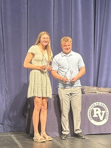 Dual sport athletes Halle Vice and Caden McDermott were the 2023 recipients of the Athlete of the Year award at Pleasant Valley.