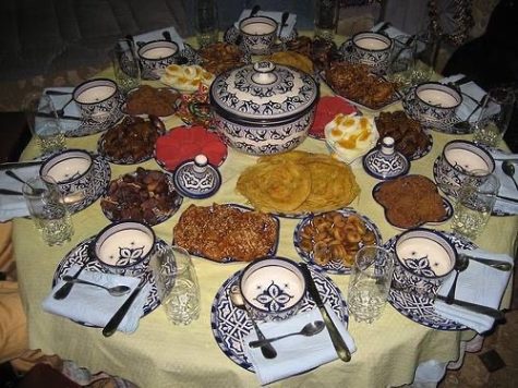 Moroccan Islamic traditions often include elaborate dish ware and a multitude of delicious foods. 