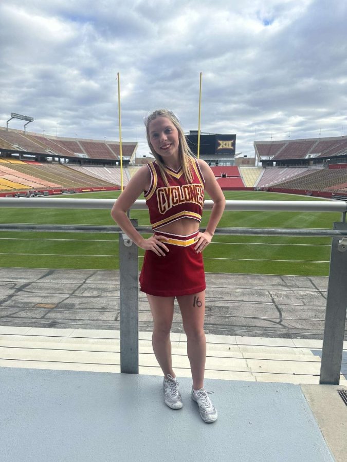 Senior+Maddie+Staats+at+her+last+tryout%2C+becoming+a+new+member+of+the+Iowa+State+Cheerleading+team%2C+and+will+officially+become+a+Cyclone+in+the+fall.