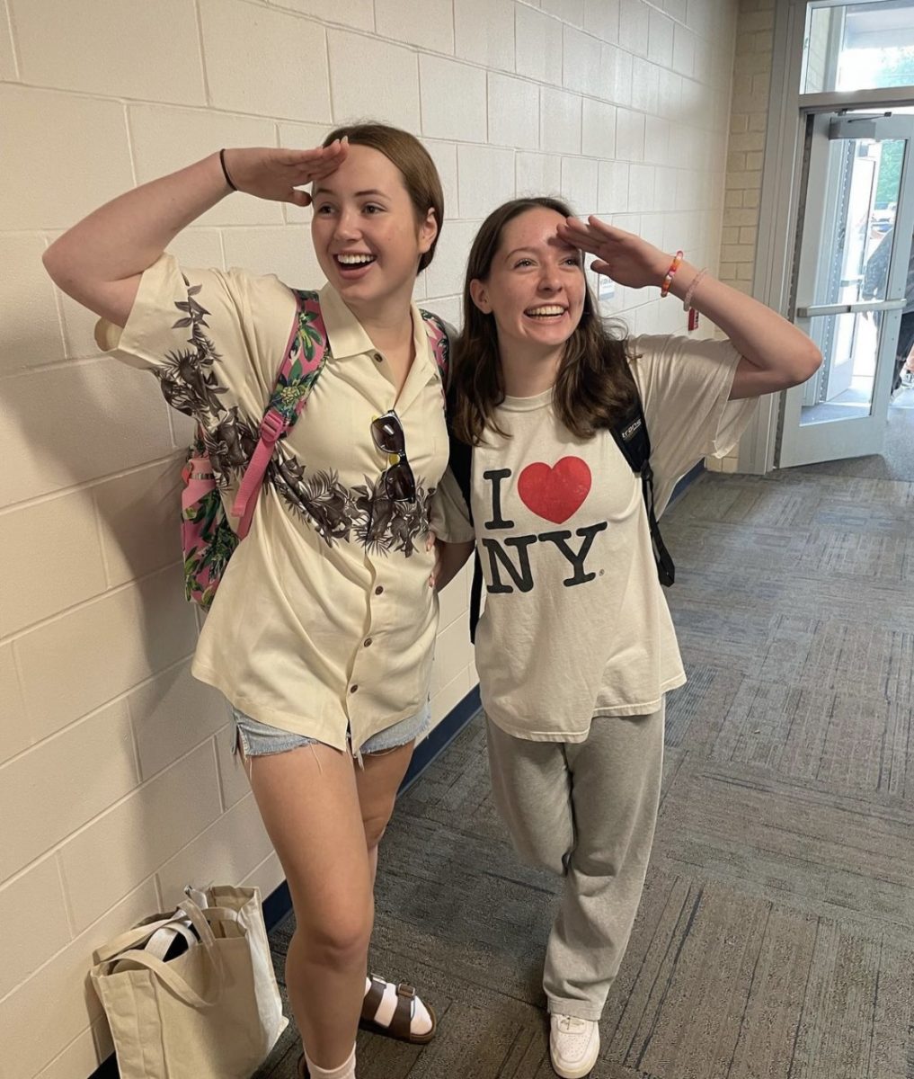  During spartan spirit week of 2022, juniors Alene Keppy and Emily Porschke dress up for the theme of tacky tourist.
