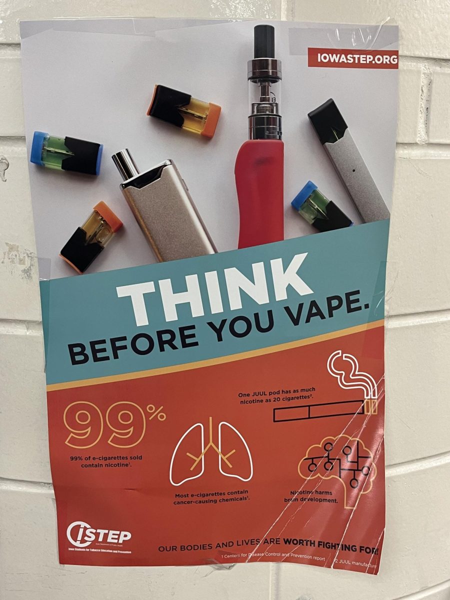 One of the old anti-vape posters still hanging around the school
