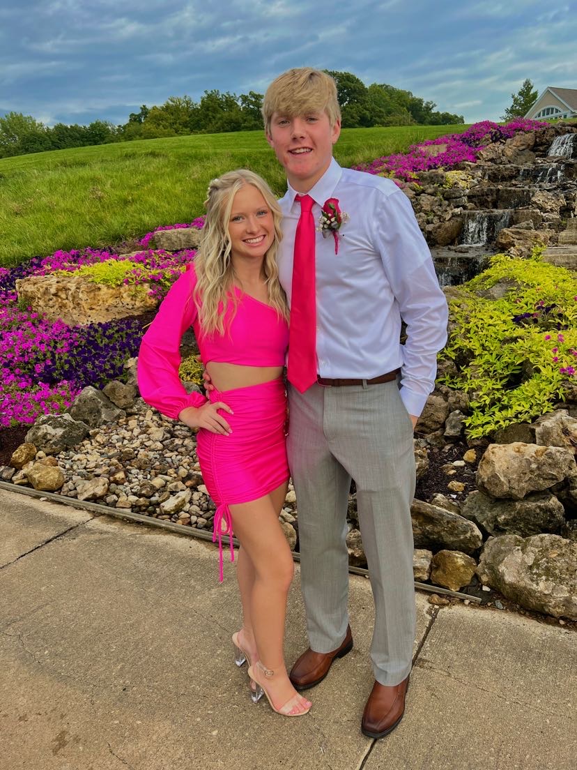 Ellie Samec and David Gorsline in a Homecoming picture from September 2022 at Davenport Country Club
