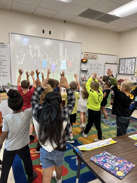 Hayes Elementary School students practicing mindfulness.
Photo credit to: Karin Wright