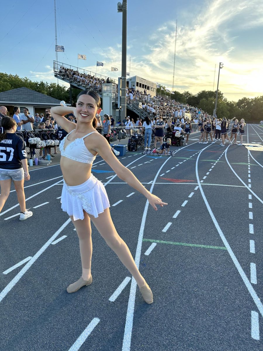 Estelle Treiber before performing at PV’s football game. Photocredit to Elizabeth Treiber. 