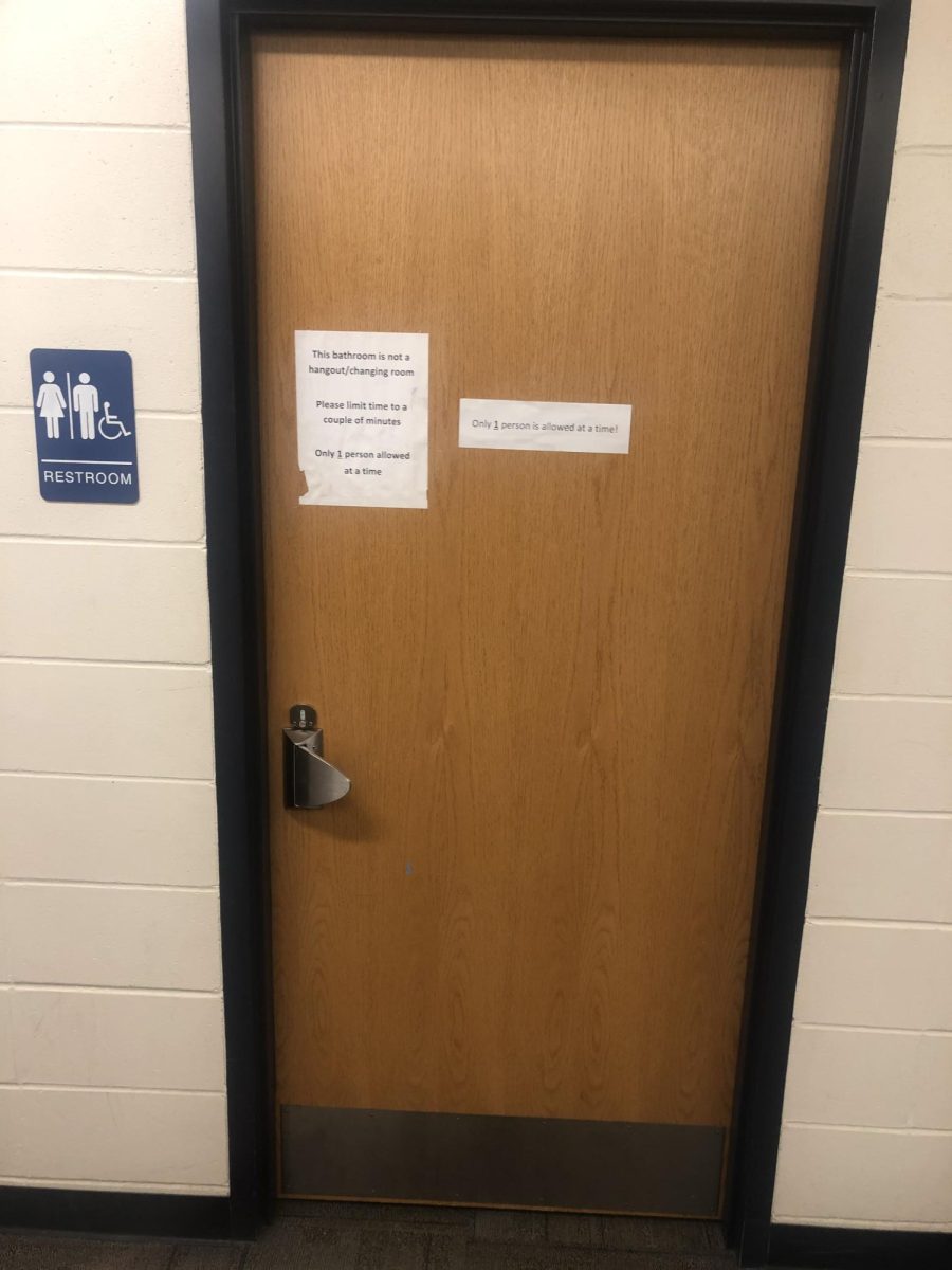 The boys/girls locking bathroom door placed at #3.