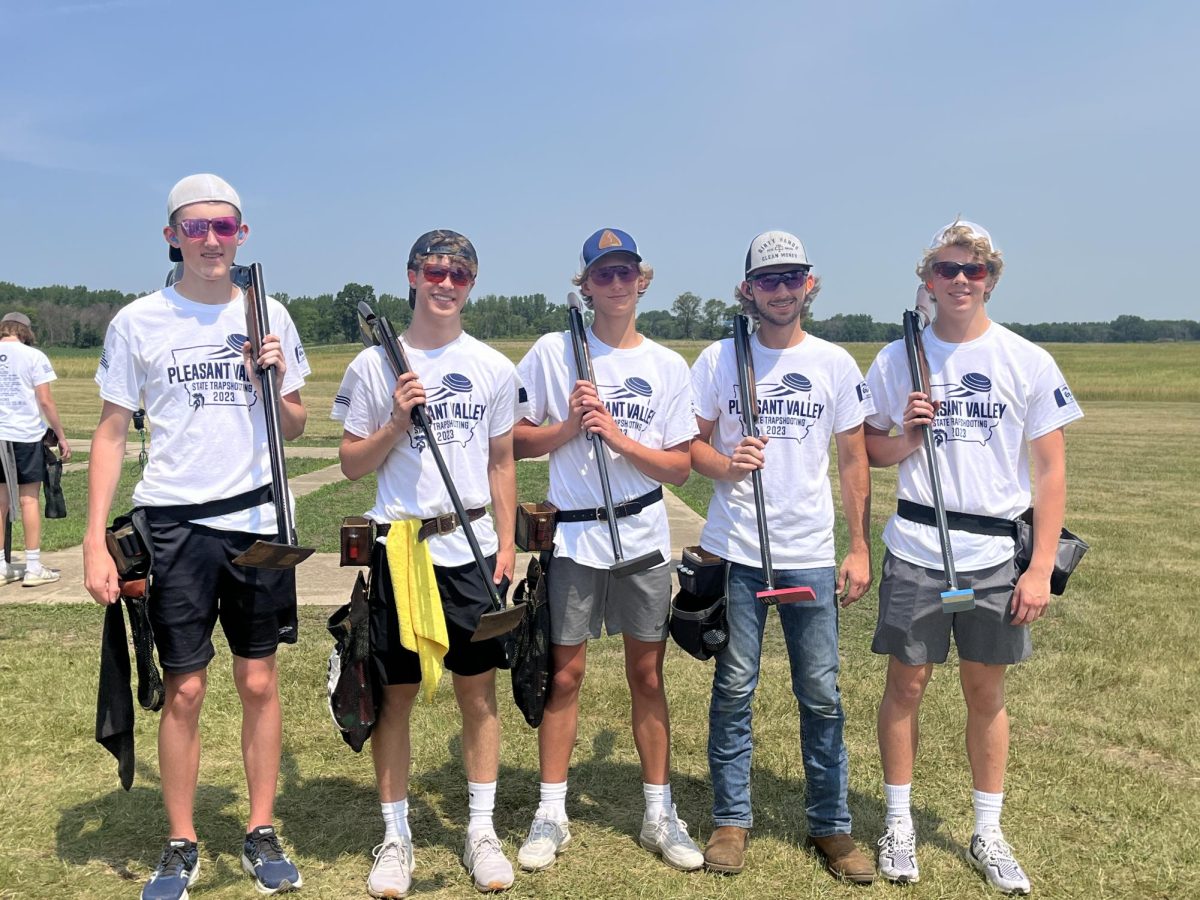 Students participate at the 2023 state trap meet in Cedar Falls. The team won multiple awards for squad and individual performances at state.
