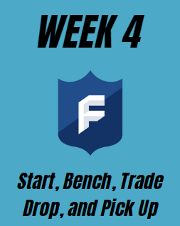The best fantasy football players to start, bench, trade, drop, and pick up ahead of week 4. 