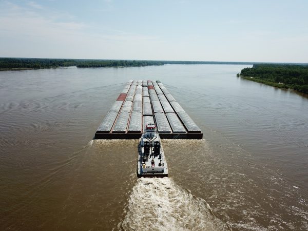 The Mississippi River appears murky due to the pollution and natural disasters that continuously taint the water.