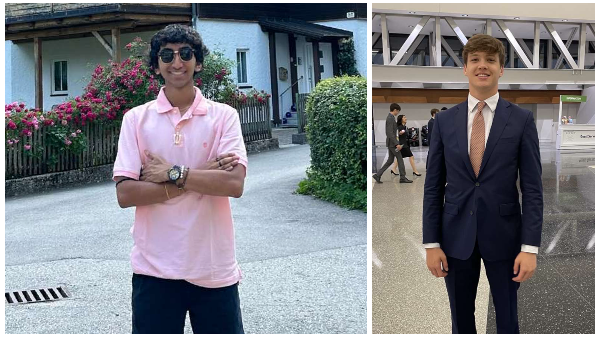 Seniors Achinteya Jayaram (left) and Nathan Musal (right) are currently applying to several of the same schools with the intention of studying finance and taking a career in investment banking. Photo credits to Achinteya Jayaram and Nathan Musal.

