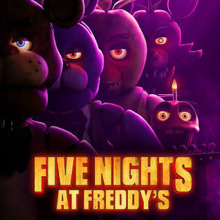 Promotional image for the new Five Nights at Freddys movie in theaters.