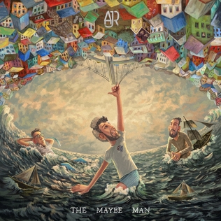 The Album cover for “The Maybe Man” depicts the three brothers who make up the band in an ocean. The cover is a perfect preview for the complexities of the album and the chaos of the lyrics. Photo credit to AJR and Mercury Records on Wikipedia. 