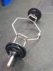 A loaded trap bar, typically used for deadlifts and shrugs
Photo by Ricky Bennison