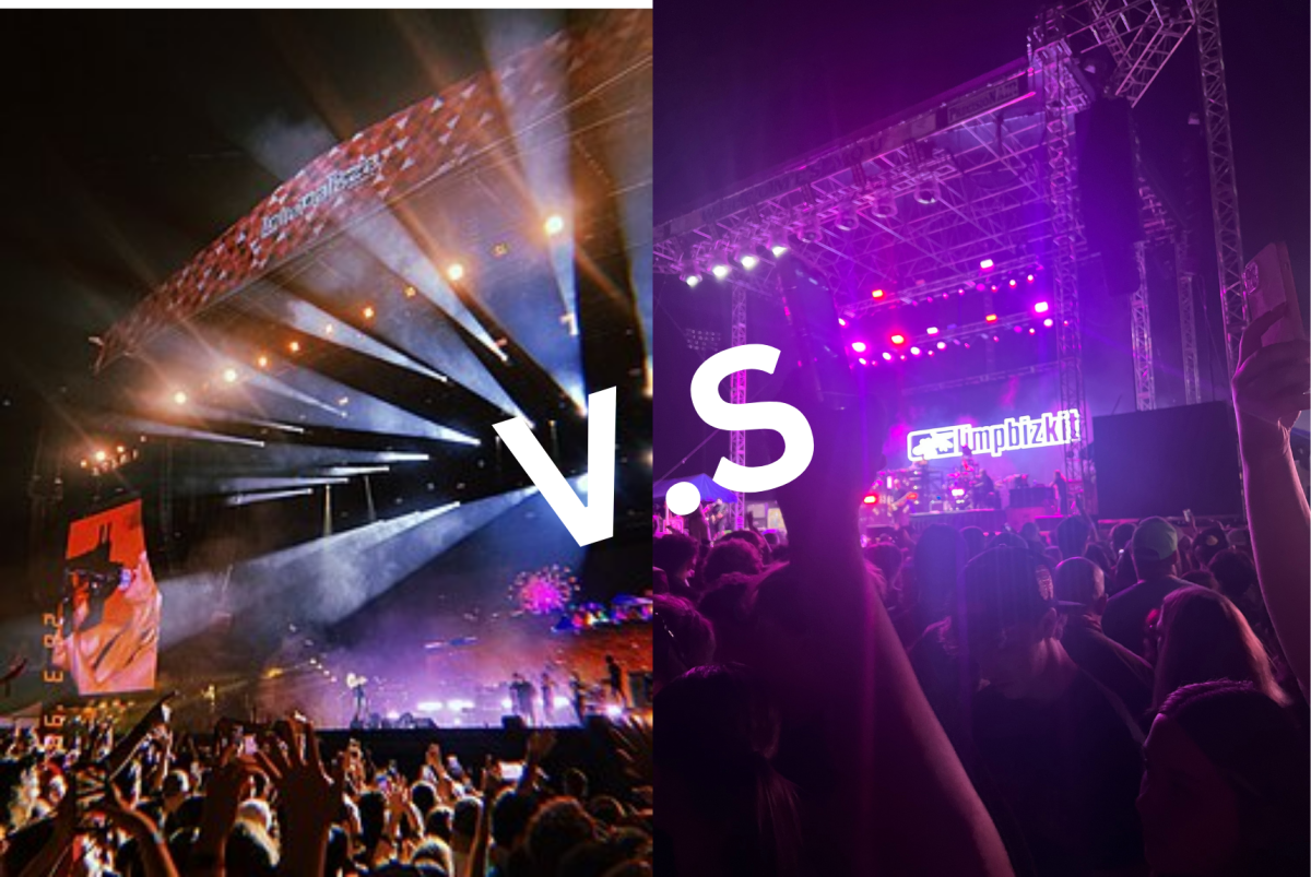 Picture from Lollapalooza concert vs. Mississippi Valley Fair concert.
Photo Credit: Rn.brito and Abby Moroney
