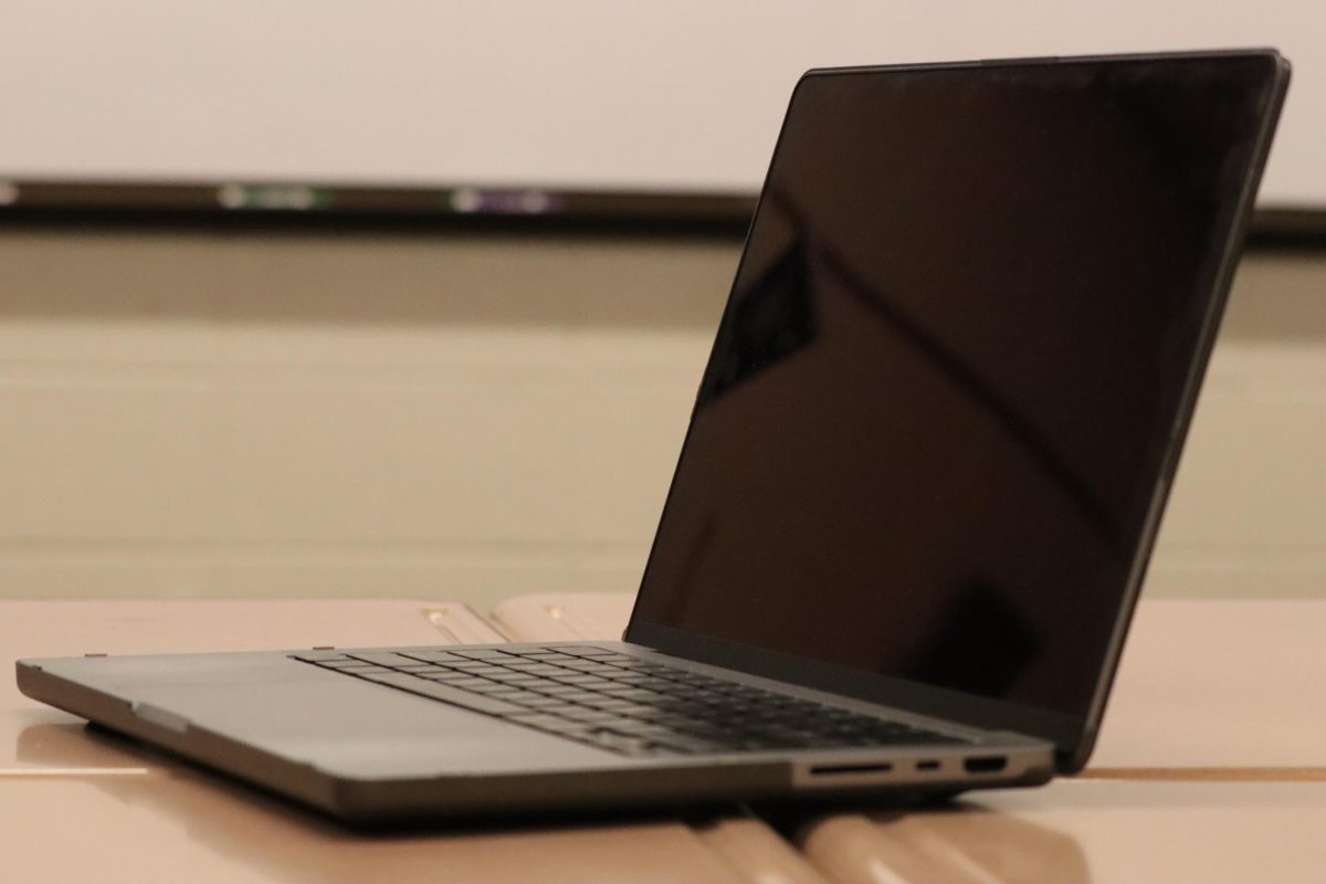 Personal computers like this Apple Mac M2 are becoming less common at Pleasant Valley as classroom technology restrictions increase.