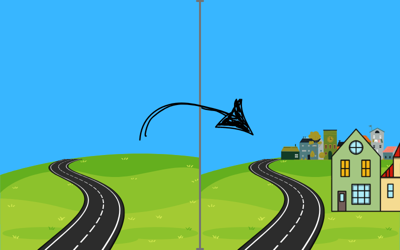 Left represents Forest Grove Drive before development. Right represents Forest Grove Drive after development.