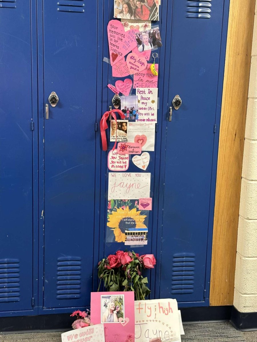 Students decorated Jayne Moritz's locker to show their love and support after her passing. 