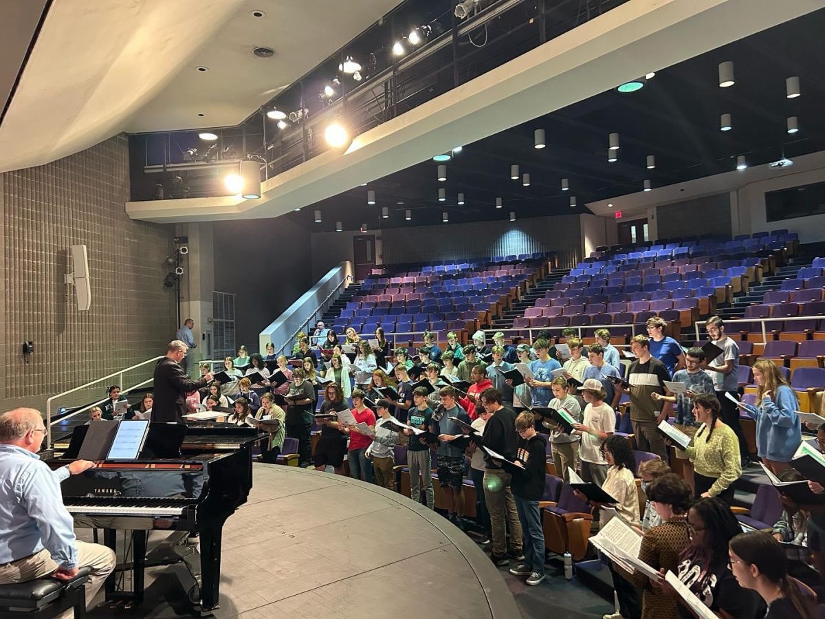 Students from local schools attend the All-State Chorus workshop at Muscatine High School. Vocalists actively rehearse their concert repertoire to prepare for upcoming auditions.

Photo credit to: PV Choirs  