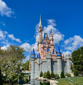 Cinderella’s castle is the beautiful focal point of Walt Disney World’s Magic Kingdom.  

