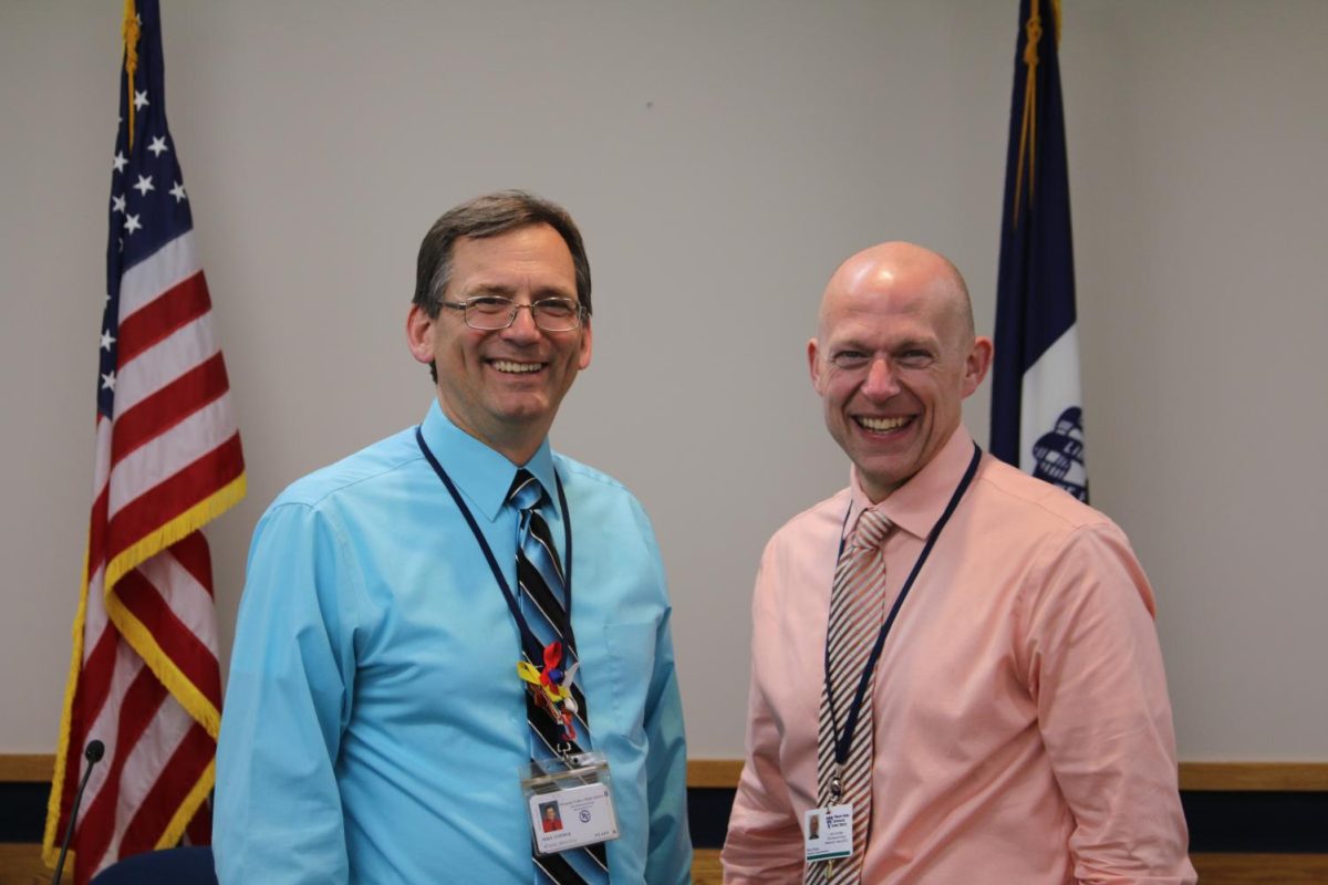 Mike Zimmer, left, is appointed as Pleasant Valley’s new director of secondary education in 2019.
Photo Credit: Odin McDonald