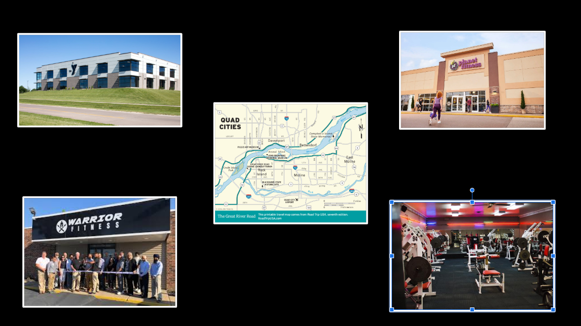 Some of the top gyms in the Quad Cities include the YMCA, Planet Fitness, Warriors Fitness and Ultimate Fitness.
