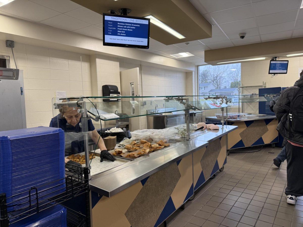 In the high school cafeteria, boneless chicken drummies are a popular meat option, making it challenging for vegetarians seeking plant-based alternatives.
